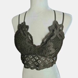 Anemone Lace Bralette in Dark Olive